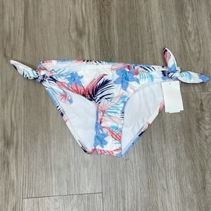 Splendid Women's Blue Multi Floral Pura Vida Side Tie Bikini Swim Bottoms sz M